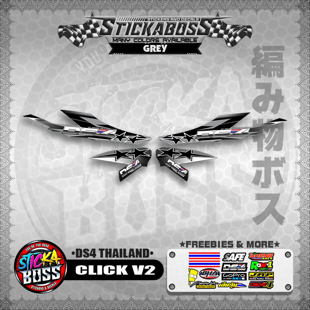 CLICK V2 STICKER DECALS ( DS4 THAILAND )【WITH FREEBIES】