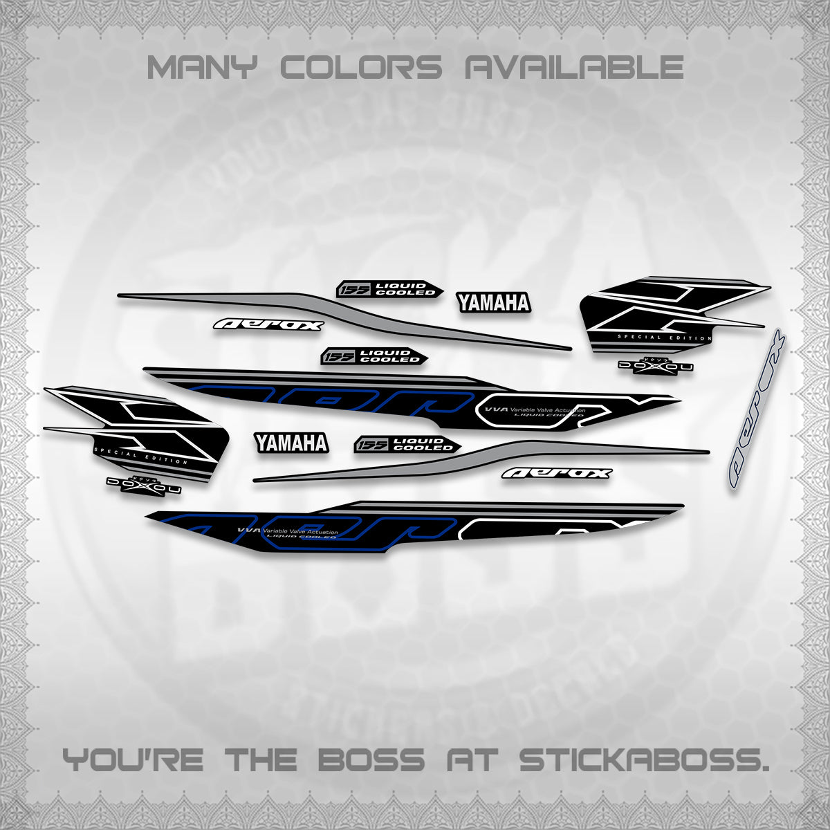 AEROX 155 V1 DECALS (2026 CYBER STYLE 01) STICKER KITS BY STICKABOSS