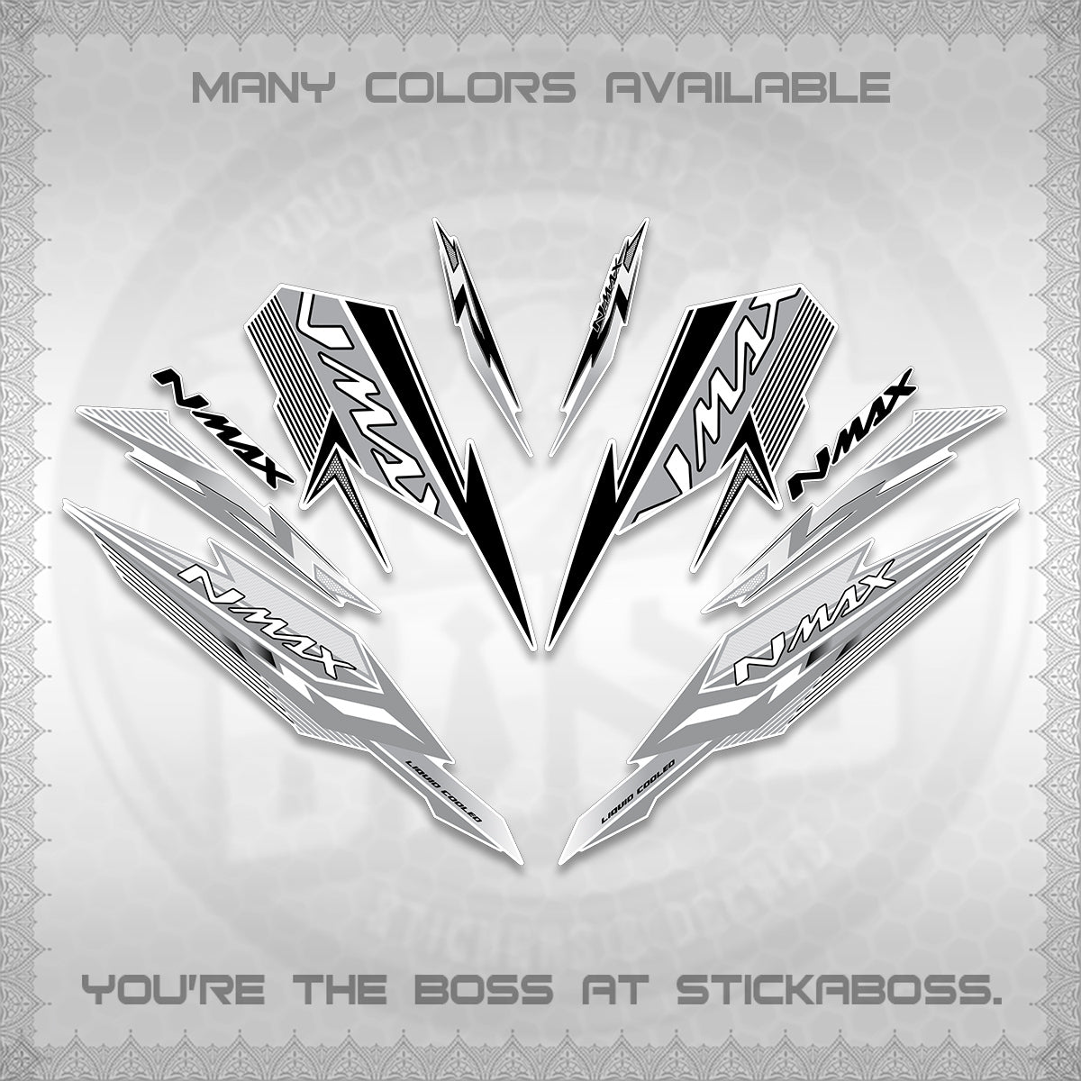 NMAX V2 FOR WHITE DECALS (2026 VARIO STYLE) STICKER DECALS By STICKABOSS