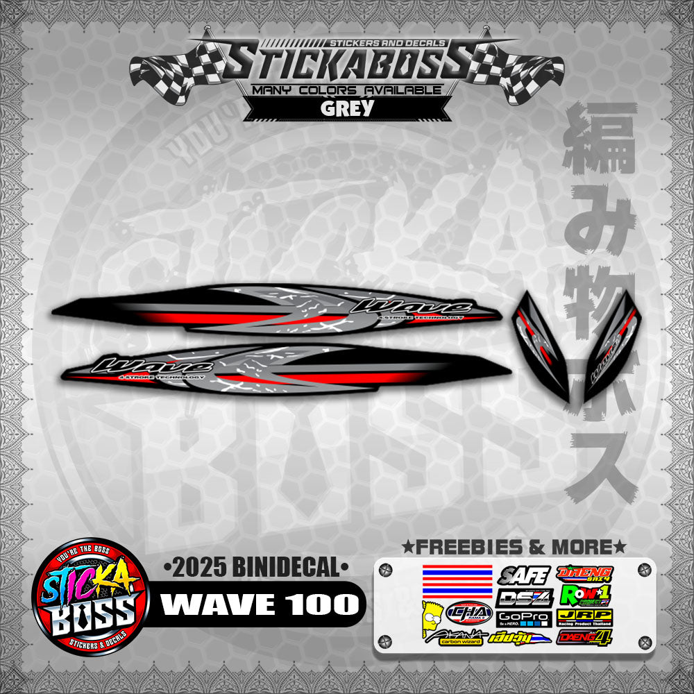 WAVE 100 STICKER DECALS ( 2025 BINIDECAL )【WITH FREEBIES】