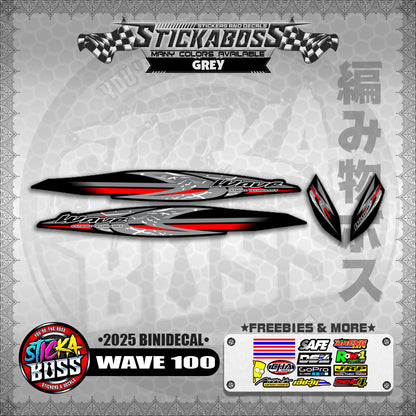 WAVE 100 STICKER DECALS ( 2025 BINIDECAL )【WITH FREEBIES】