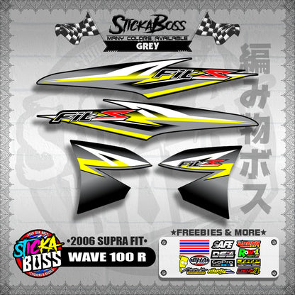 WAVE 100 R STOCK DECALS ( 2006 SUPRA FIT )【WITH FREEBIES】