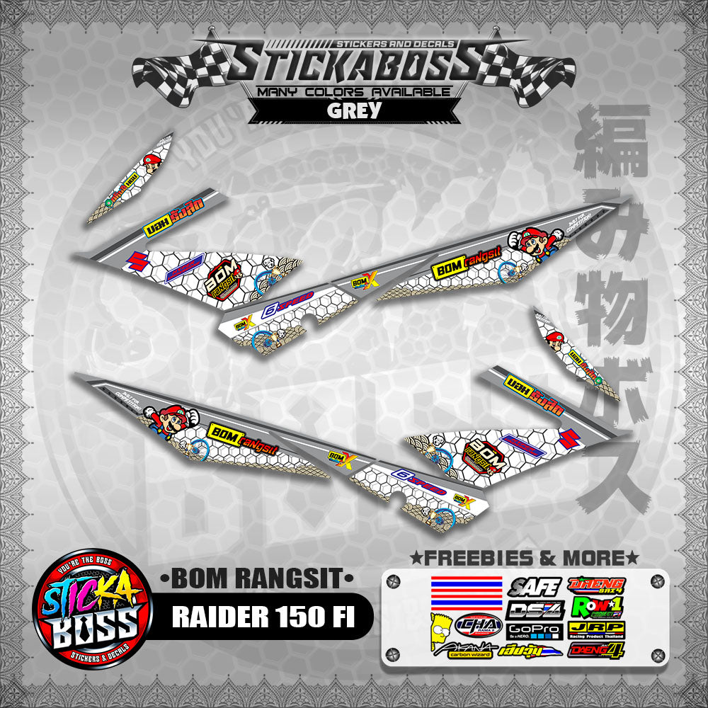 RAIDER 150 FI INDO DECALS ( BOM RANGSIT )【WITH FREEBIES】