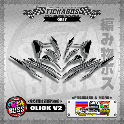 CLICK V2 STICKER DECALS ( 2025 VARIO STRIPPING 001 )【WITH FREEBIES】