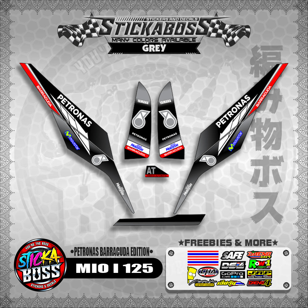 MIO I 125 STICKER DECALS ( PETRONAS BARRACUDA EDITION )【WITH FREEBIES】