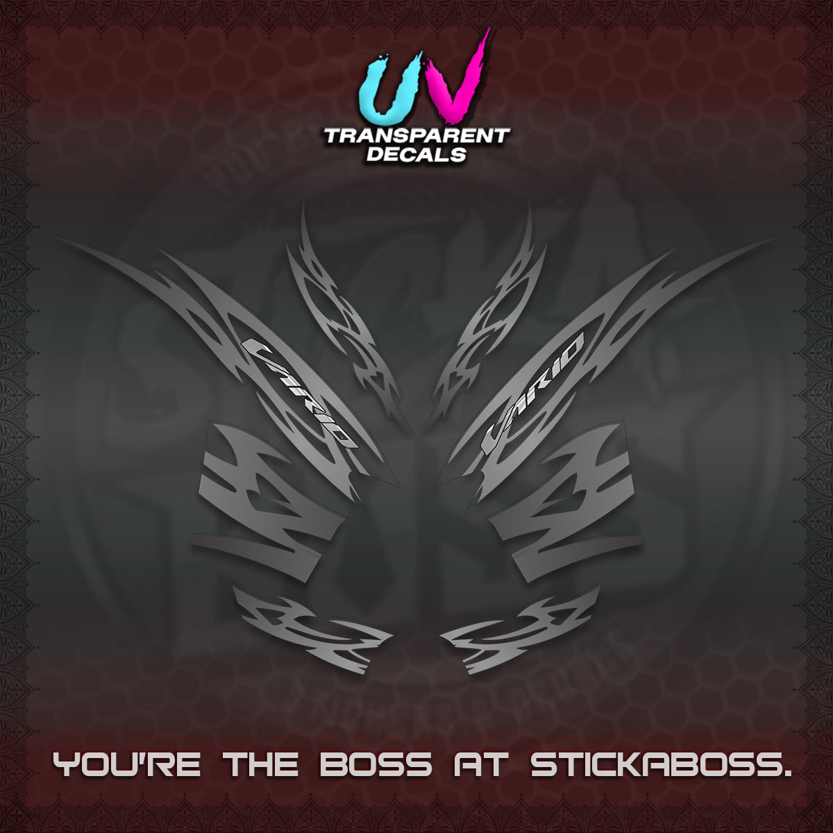 CLICK 125 V2 INDO STRIPING UV TRANSPARENT DECALS (2026 NUSANTARA MOTIF) STICKER DECALS By STICKABOSS