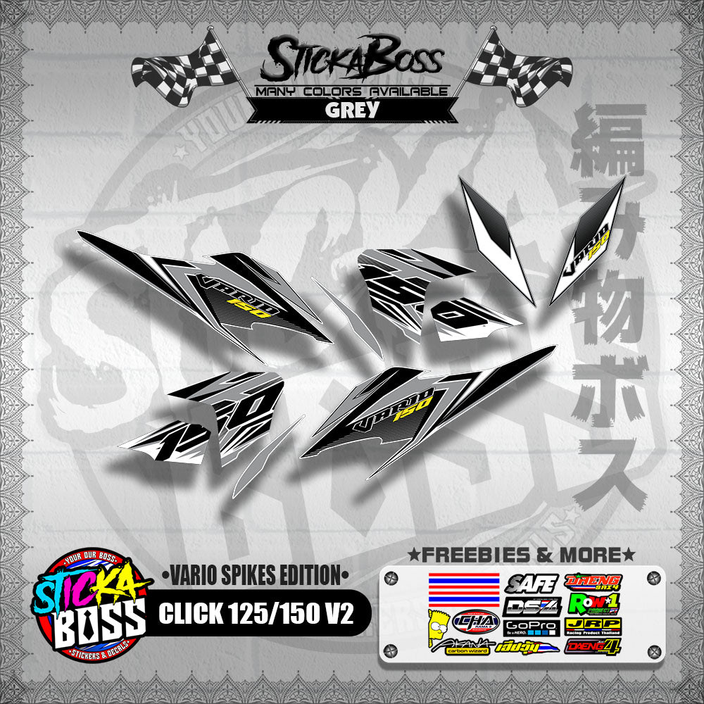 CLICK 125 / 150 V2 DECALS ( VARIO SPIKES EDITION ) 【WITH FREEBIES】