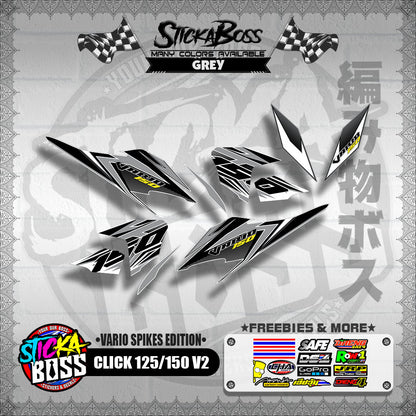CLICK 125 / 150 V2 DECALS ( VARIO SPIKES EDITION ) 【WITH FREEBIES】
