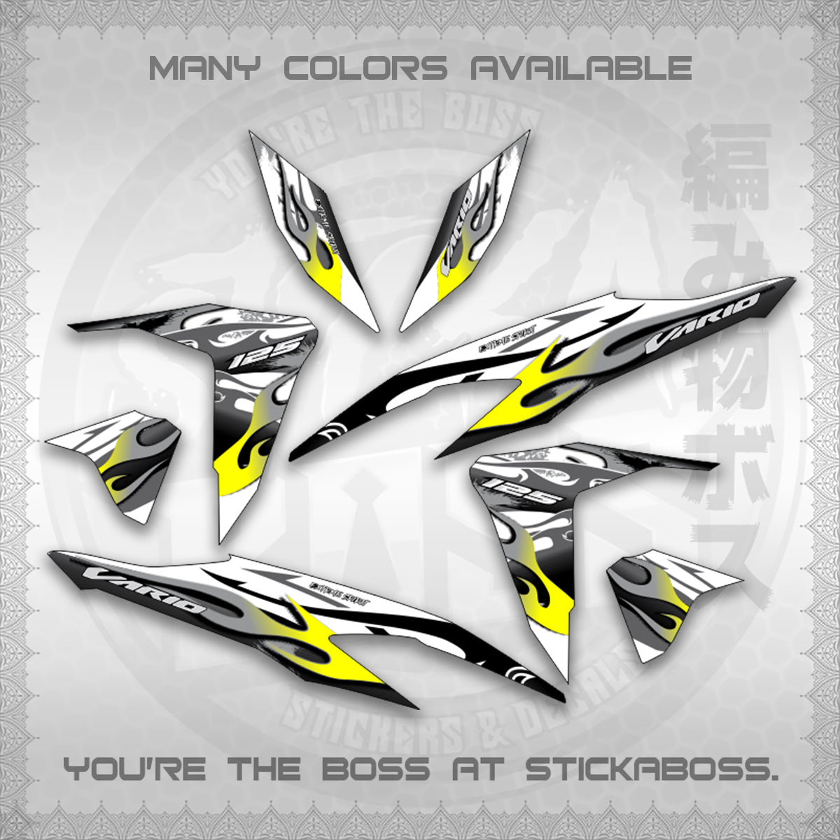 CLICK 125 V2 MALAY CONCEPT ( FOR WHITE TRIBAL X FIRE CUSTOM ) STICKER DECALS By STICKABOSS