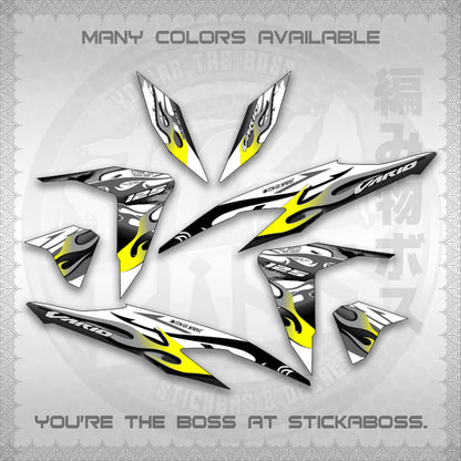 CLICK 125 V2 MALAY CONCEPT ( FOR WHITE TRIBAL X FIRE CUSTOM ) STICKER DECALS By STICKABOSS