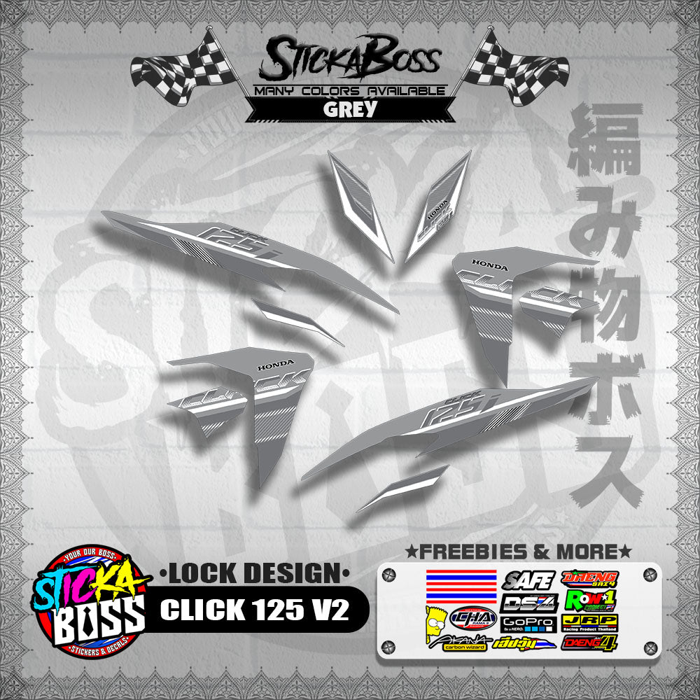 CLICK 125 V2 DECALS ( LOCK DESIGN )【WITH FREEBIES】