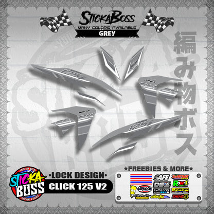 CLICK 125 V2 DECALS ( LOCK DESIGN )【WITH FREEBIES】