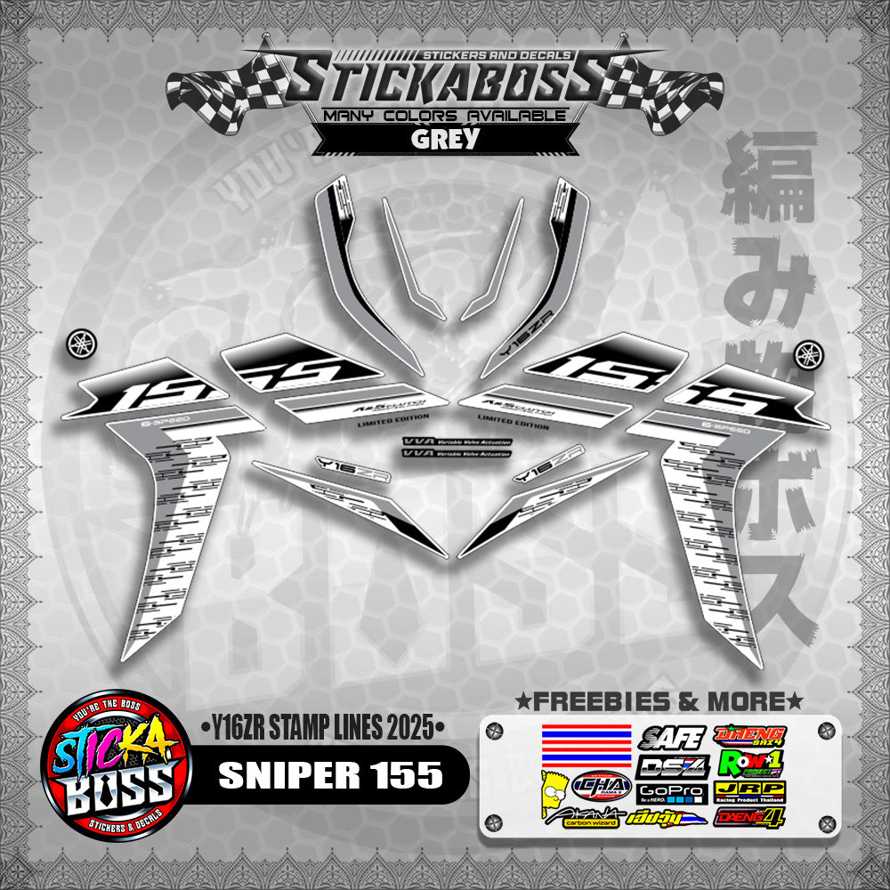 SNIPER 155 STICKER DECALS ( Y16ZR STAMP LINES 2025 )【WITH FREEBIES】