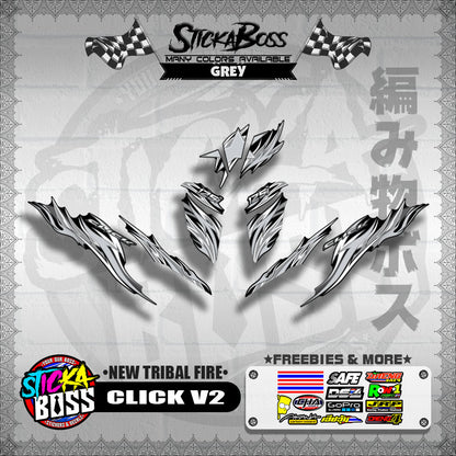 CLICK V2 DECALS ( NEW TRIBAL FIRE )【WITH FREEBIES】