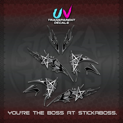CLICK 125 V3 UV TRANSPARENT DECALS (2026 TRIVALY STAR DESIGN)STICKER DECALS By STICKABOSS