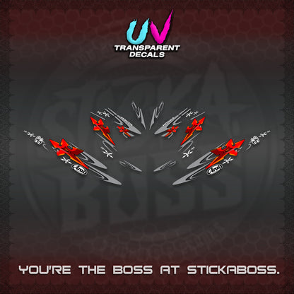 CLICK 125 V4 UV TRANSPARENT DECALS (2026 ARAI STAR RACING DESIGN) STICKER DECALS By STICKABOSS