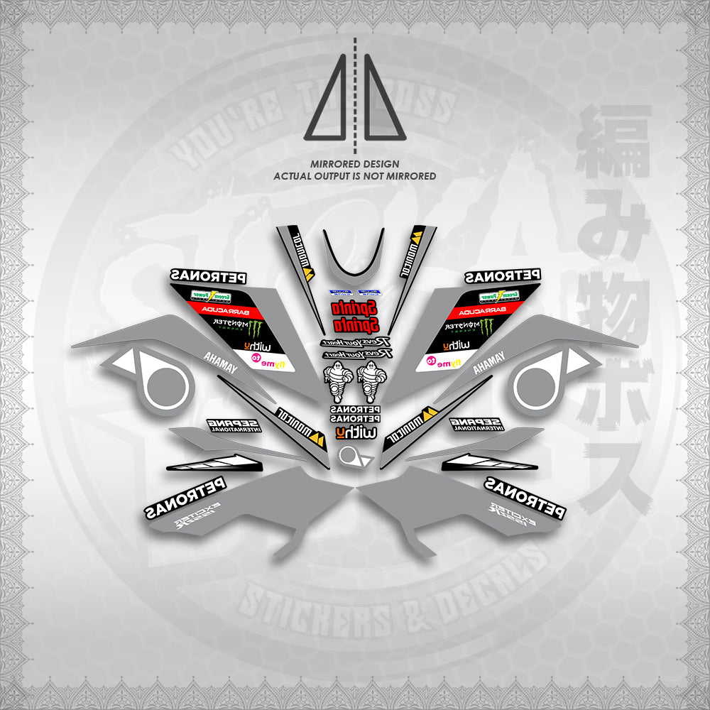 STICKER DECALS for SNIPER 155 MALAYSIAN (S155PEMOSRED) By STICKABOSS (SOFIE LAMINATED WATERPROOF)