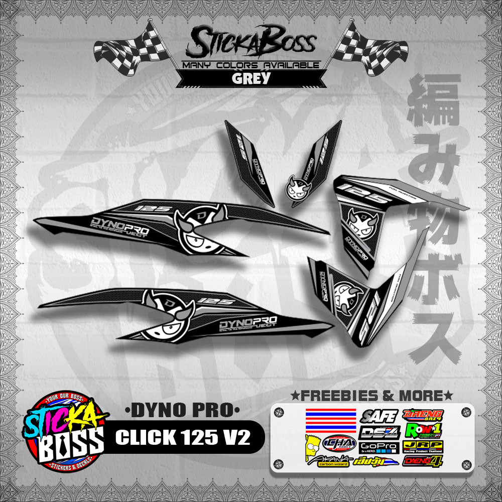 CLICK 125 V2 DECALS ( DYNO PRO )【WITH FREEBIES】
