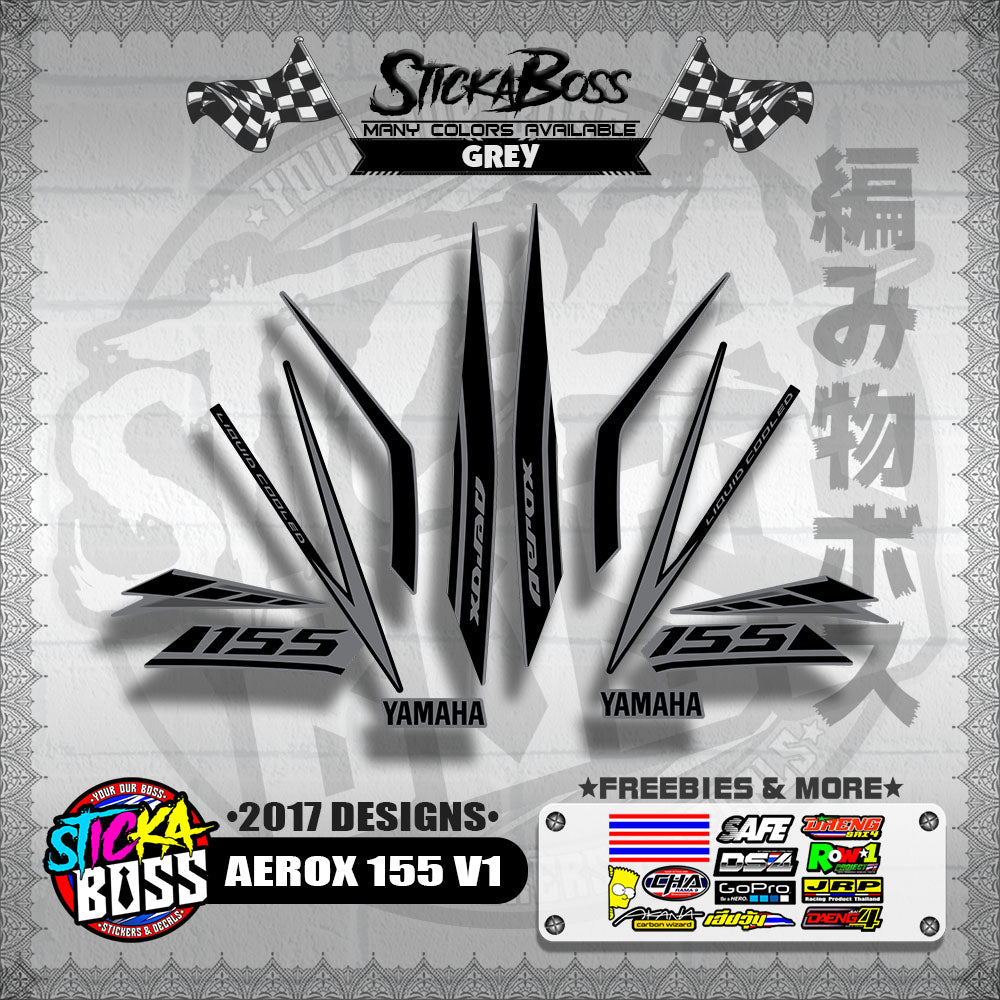 AEROX 155 V1 STOCK DECALS ( 2017 DESIGNS ) 【WITH FREEBIES】