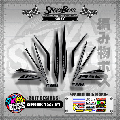 AEROX 155 V1 STOCK DECALS ( 2017 DESIGNS ) 【WITH FREEBIES】
