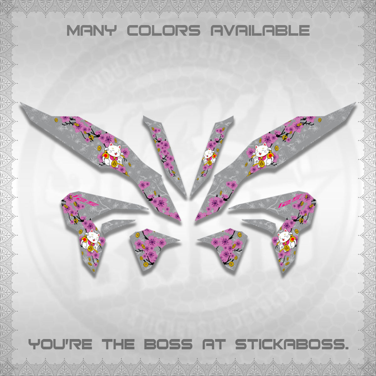 CLICK 125 V3 DECALS (LUCKY CAT SAKURA)STICKER DECALS By STICKABOSS