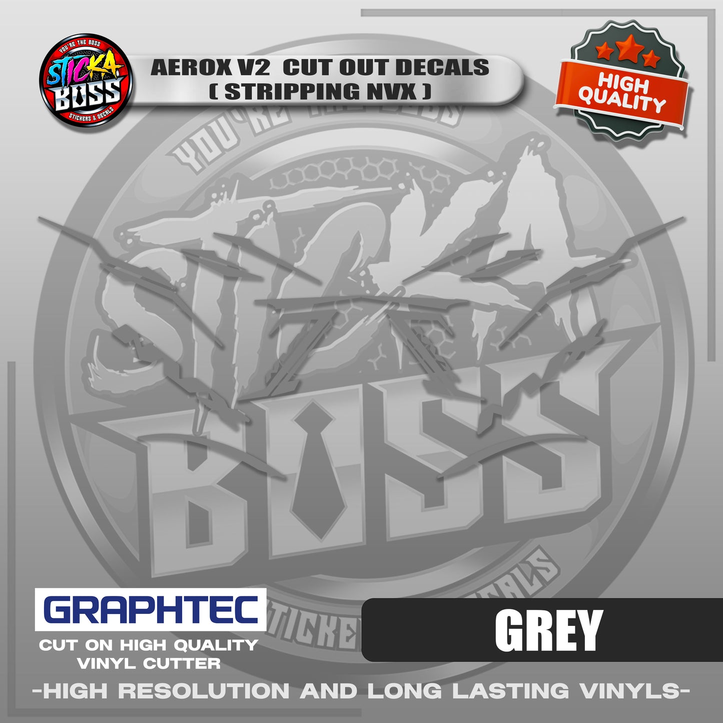 AEROX V2 CUT OUT DECALS ( STRIPPING NVX ) | VINYL WATERPROOF CUT-OUT STICKER DECALS