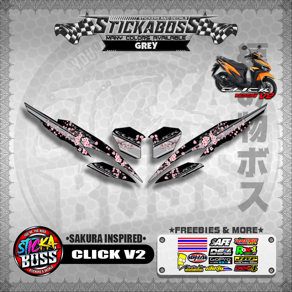 CLICK V2 STICKER DECALS ( SAKURA INSPIRED )【WITH FREEBIES】