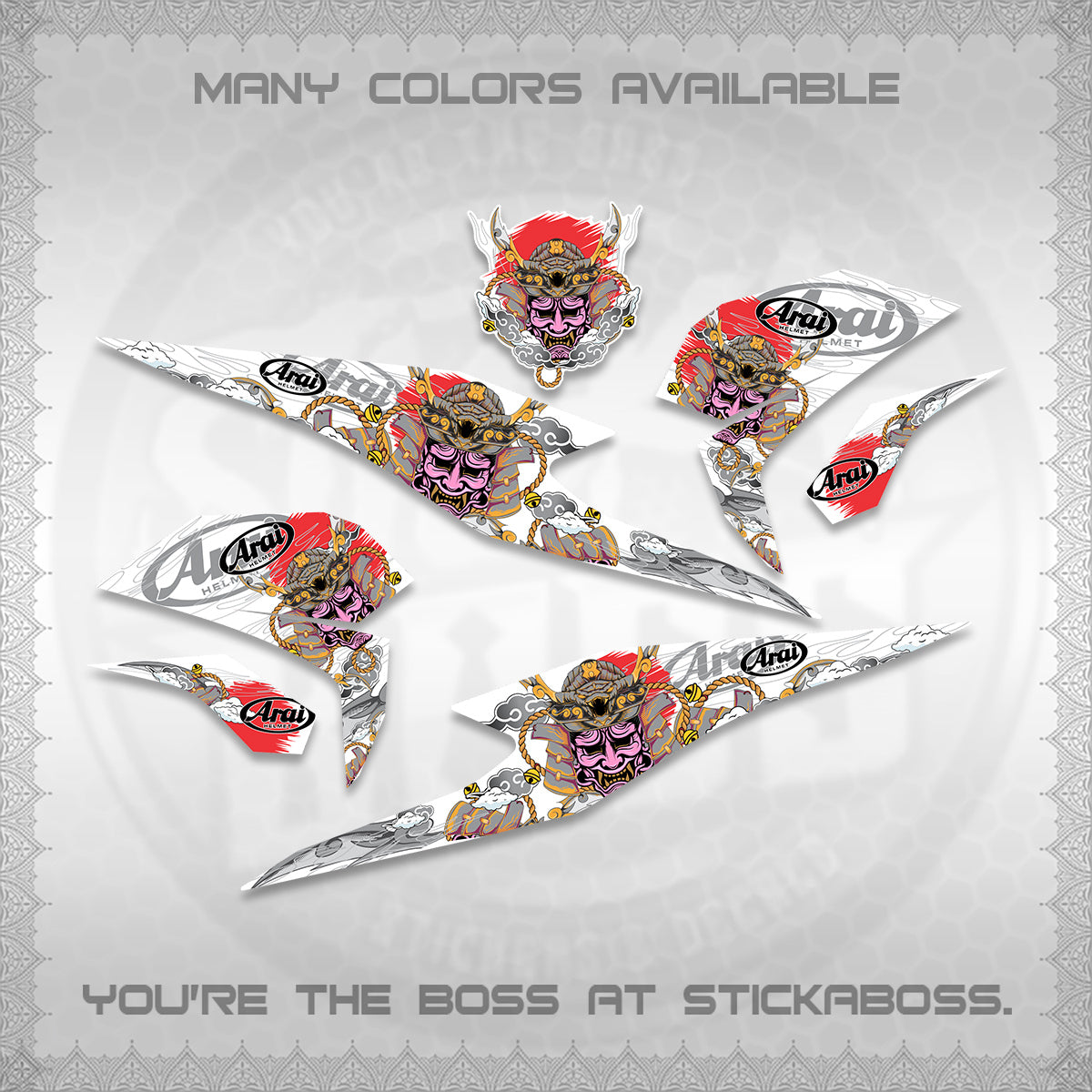 BEAT FI INDO FOR WHITE DECALS (2026 NEW SAMURAI MOTIF) STICKER KITS BY STICKABOSS