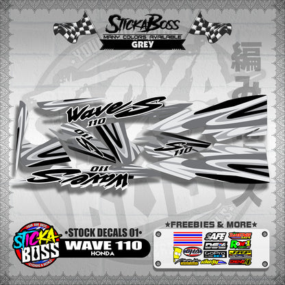HONDA WAVE 110 ( STOCK DECALS 01 )【WITH FREEBIES】
