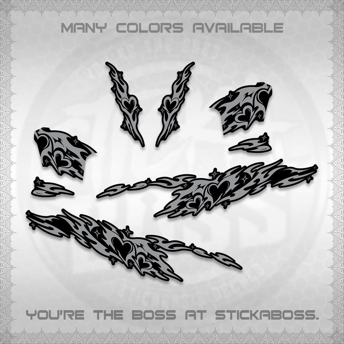 CLICK 125 V2 DECALS (2026 TRIBAL HEART DESIGN) STICKER KITS BY STICKABOSS