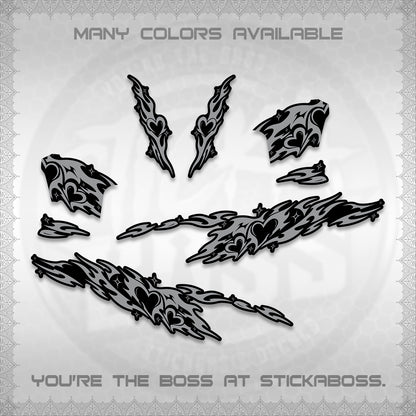 CLICK 125 V2 DECALS (2026 TRIBAL HEART DESIGN) STICKER KITS BY STICKABOSS