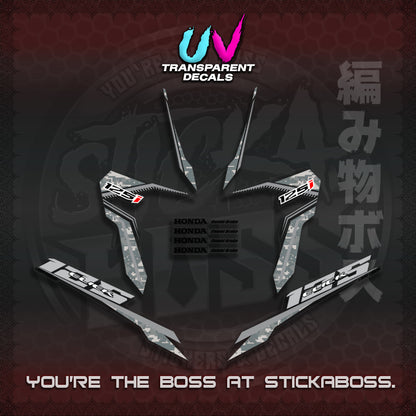 【PREMIUM UV PRINT】CLICK 125 V3 VIETNAM CONCEPT ( TRANSPARENT BARCODE STYLE ) STICKER DECALS By STICKABOSS