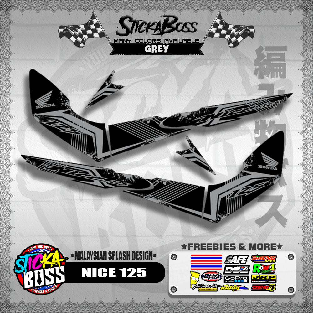 NICE 125 DECALS ( MALAYSIAN SPLASH DESIGN ) [ PREMIUM GLOSSY LAMINATED ]【WITH FREEBIES】