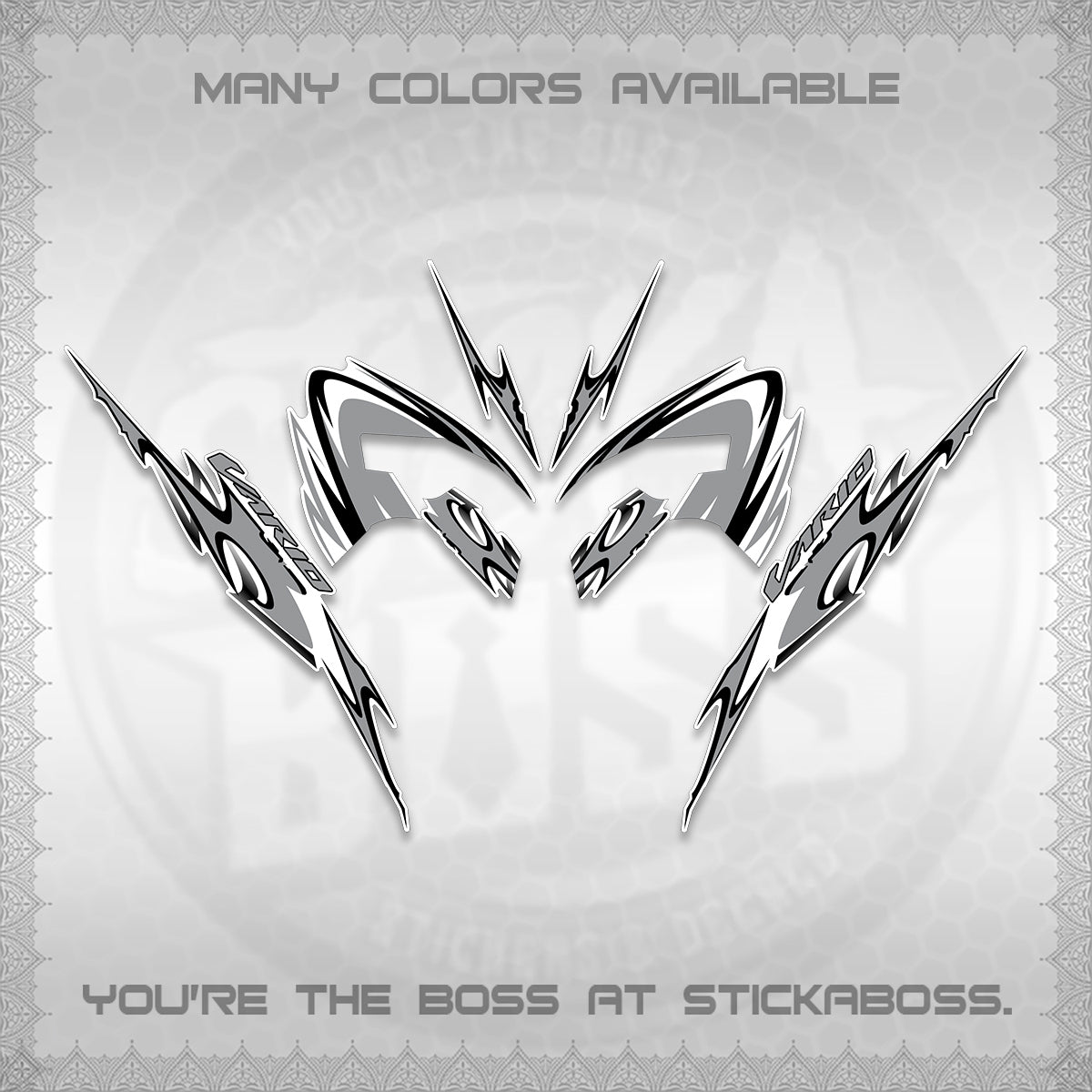 CLICK 125 V3 VARIO STRIPING FOR WHITE DECALS (2026 NEW LED DESIGN) STICKER KITS By STICKABOSS