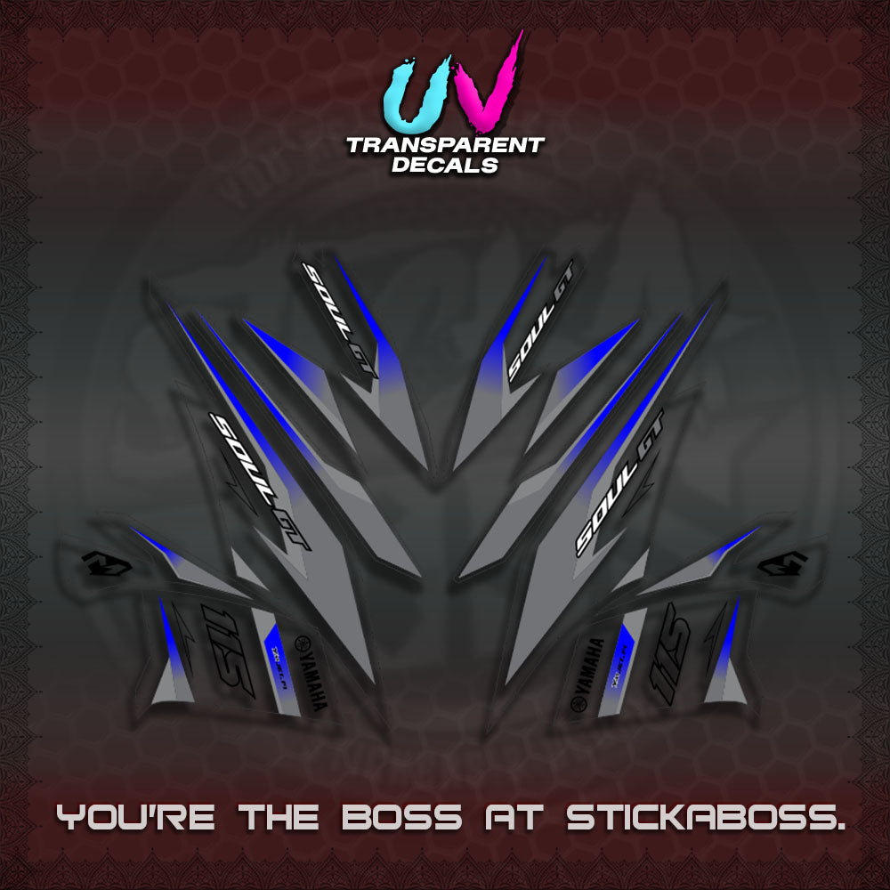 MIO SOUL I 115 GT INDO UV TRANSPARENT DECALS(0003 DESIGN)STICKER DECALS By STICKABOSS