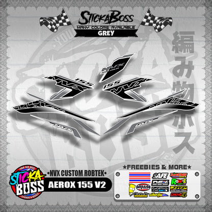 AEROX 155 V2 DECALS ( NVX CUSTOM ROBTEK )【WITH FREEBIES】