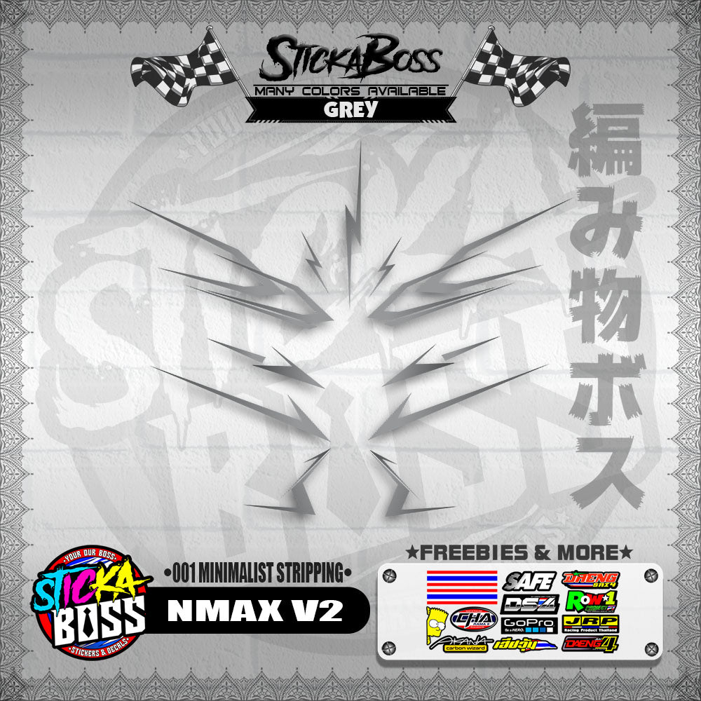 NMAX V2 DECALS ( 001 MINIMALIST STRIPPING )【WITH FREEBIES】