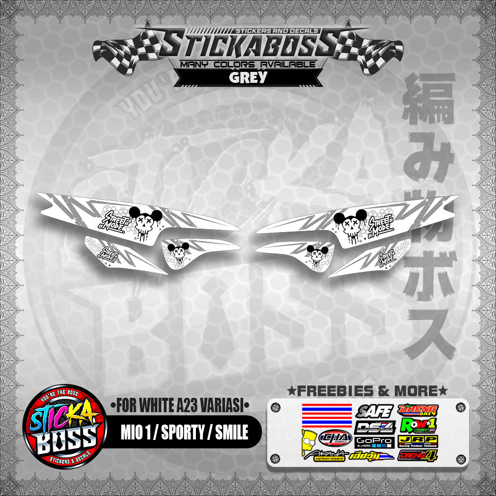 MIO 1 / SPORTY / SMILE INDO STICKER DECALS ( FOR WHITE A23 VARIASI) 【WITH FREEBIES】