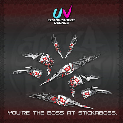 BEAT FI V2 UV TRANSPARENT DECALS (2026 NEW RCB 2.0 DESIGN) STICKER KITS BY STICKABOSS