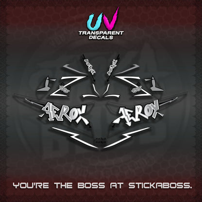 【PREMIUM UV PRINT】AEROX 155 V2 DECALS TRANSPARENT (STRIPING GRAFITY MOTIF) STICKER DECALS By STICKAB