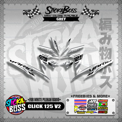 CLICK 125 V2 MALAYSIAN DECALS ( FOR WHITE PILIHAN VARIO )【WITH FREEBIES】