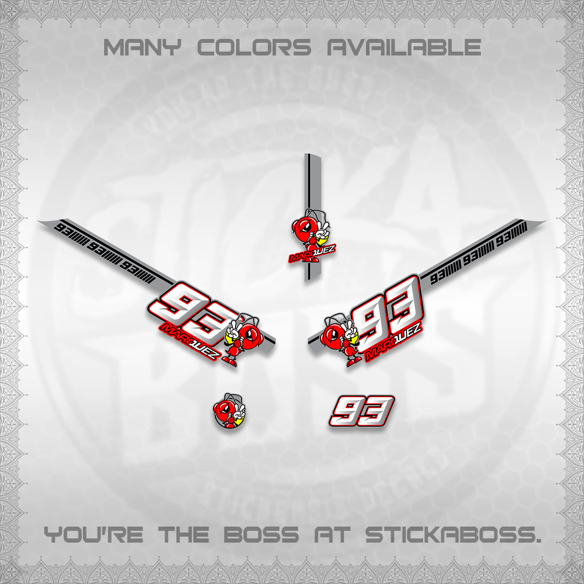 GIORNO 125 DECALS (MARQUEZ 93 DESIGN) STICKER DECALS BY STICKABOSS