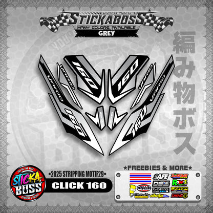 CLICK 160 STICKER DECALS ( 2025 STRIPPING MOTIF29 )【WITH FREEBIES】