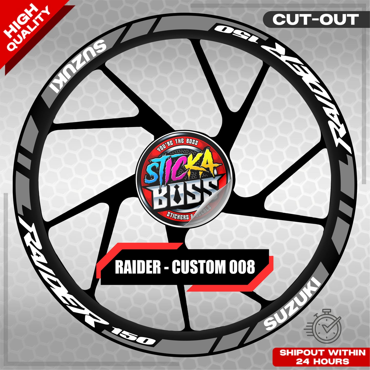 RAIDER R150 MAGS STICKER SET ( 2 MAGS ) - CUSTOM 008 | VINYL WATERPROOF CUT-OUT DECALS