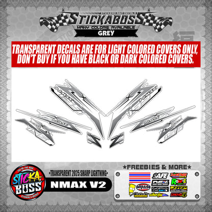 NMAX V2 INDO STICKER DECALS ( TRANSPARENT 2025 SHARP LIGHTNING )【WITH FREEBIES】