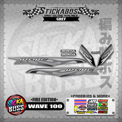 WAVE 100 STICKER DECALS ( FIRE EDITION )【WITH FREEBIES】