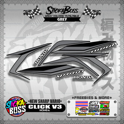 CLICK V3 DECALS ( NEW SHARP VARIO )【WITH FREEBIES】
