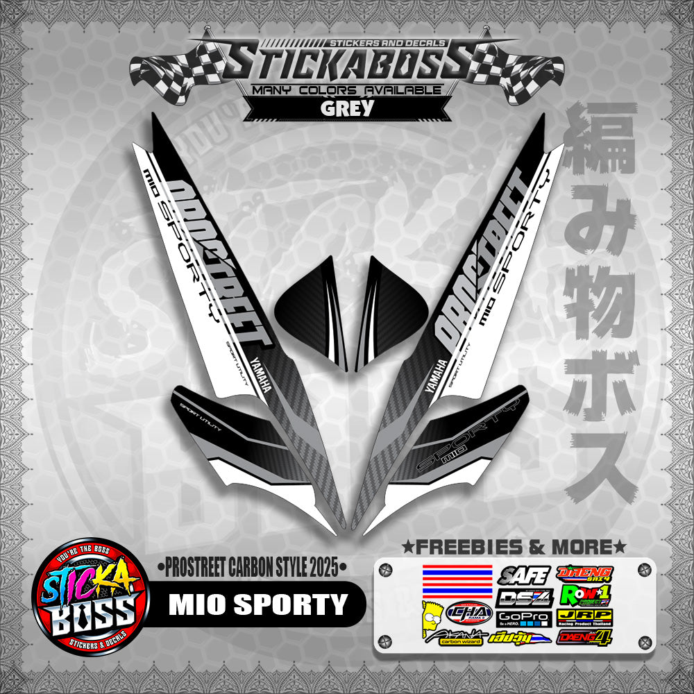 MIO SPORTY STICKER DECALS ( PROSTREET CARBON STYLE 2025 )【WITH FREEBIES】