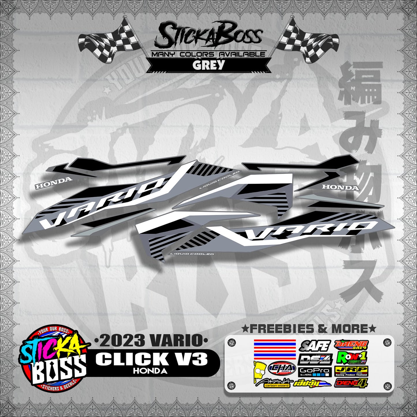 CLICK V3 STOCK DECALS ( 2023 VARIO )【WITH FREEBIES】