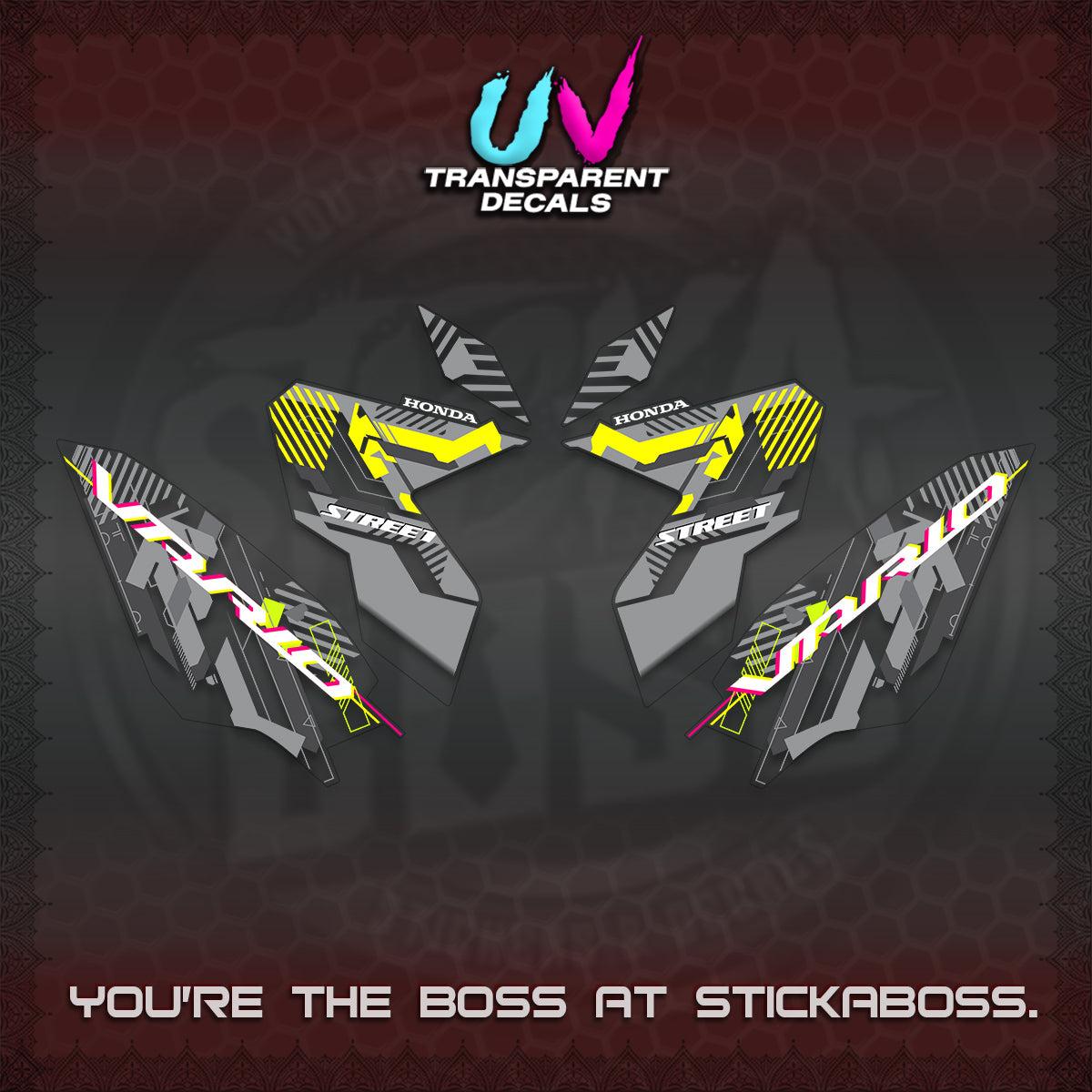CLICK 125 V3 VARIO UV TRANSPARENT DECALS (2026 STREET STYLE EDITION) STICKER DECALS By STICKABOSS